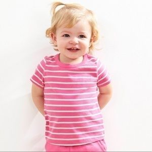 NEW Hanna Andersson Pink and white Striped T-shirt 3-6 months